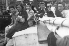 019: Aboard Frank Ryan's schooner, l-r Mary Dunphy, Madonna Healey, Nell Ryan, Jenny Reddy, Reen McCarthy, Cede McCarthy, Teresa Healey, Betty Ennis. (circa 1941) [courtesy of Mollie McCarthy]- Mary daughter of Thomas Dunphy &amp;amp; Anne Carroll; Madonna and Teresa daughters of Peter Healey &amp;amp; Mary Reddy (visiting from Fox Hbr); Nell daughter of Denis Ryan &amp;amp; Mae Dunphy; Jenny daughter of James Reddy &amp;amp; Mary Anne Murphy; Reen and Cede daughters of James McCarthy &amp;amp; Julia Reddy; Betty daughter of Vincent Ennis &amp;amp; Min Carroll.